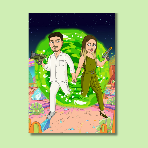 Persoonlijke Cartoon Portret | Rick & Morty